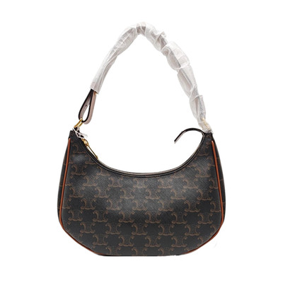 Celine Ava Classic Monogram Canvas Leather Tote Bag Small Brown Women #WMCD