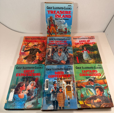 Great Illustrated lot of 7 Hardcover Library Books 1992 Acceptable - Readable