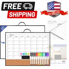 White Board Calendar - 16" X 12" Dry Erase Board Monthly Calendar, Double Sid...