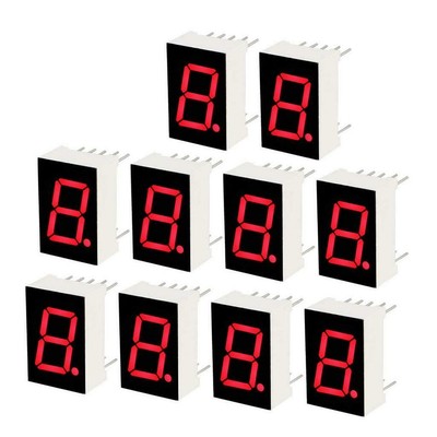 10pcs 7 segment Common Cathode 1 Bit Digital Tube 0.56'' 5161AS Red LED Display