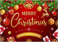 Fabric Merry Christmas Photography Backdrop Christmas Interior Decoration Banner