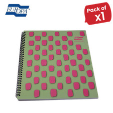 Europa Notepad Wirebound 160pg 80gsm Ruled Margin 4H Pink 3pk