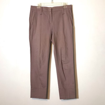 Brunello Cucinelli Dusty Purple Cotton Wide Cuff Slim Straight Pant 6 42