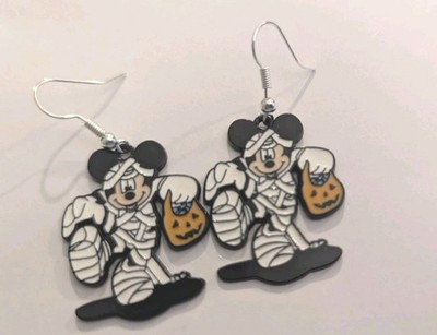 Disneys Mickey Mouse Mumie Kürbis Halloween Emaille Ohrringe 