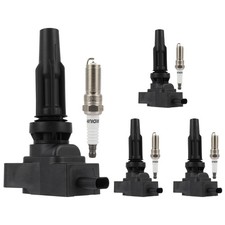 For 19-23 Lincoln Nautilus Ford Edge Front 4pcs Ignition Coils & Spark Plugs