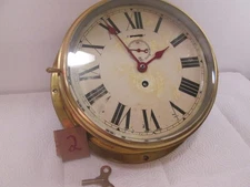 smith 8" brass ship clock