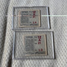 2-  SUPER VINTAGE TICKET STUBs! 1928 HARVARD/YALE FOOTBALL-11/24/28 At Yale Bowl