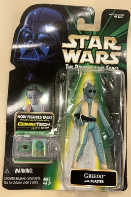 Hasbro Star Wars POTF II 2 CommTech Greedo with Blaster 3.75'' Figure Sealed