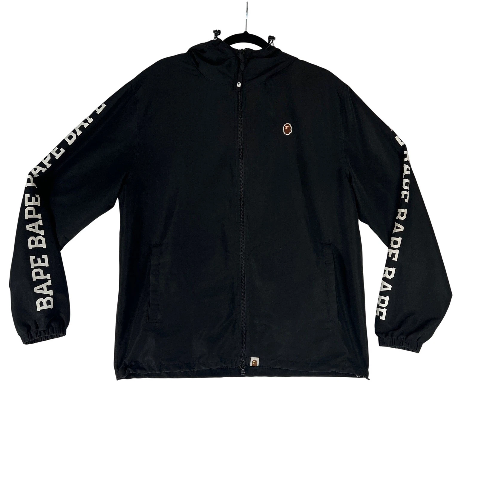 A Bathing Ape BAPE Windbreaker Jacket Black Mens Large image 2