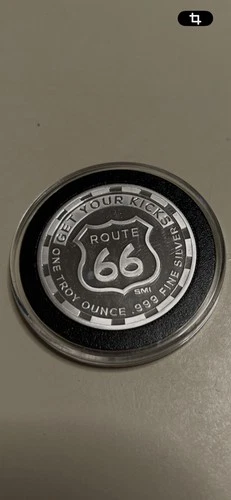 1 oz .999 Fine Silver Round Get Your Kicks Route 66 Sunshine Minting In Capsule