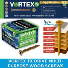 Vortex TX Drive Woodscrews Performance Timber Screws Torx Star Head Various Size
