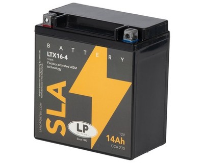 YTX16-BS AGM Motorradbatterie 14Ah 12V 230A LANDPORT LTX16-4 Batterie YTX16-4