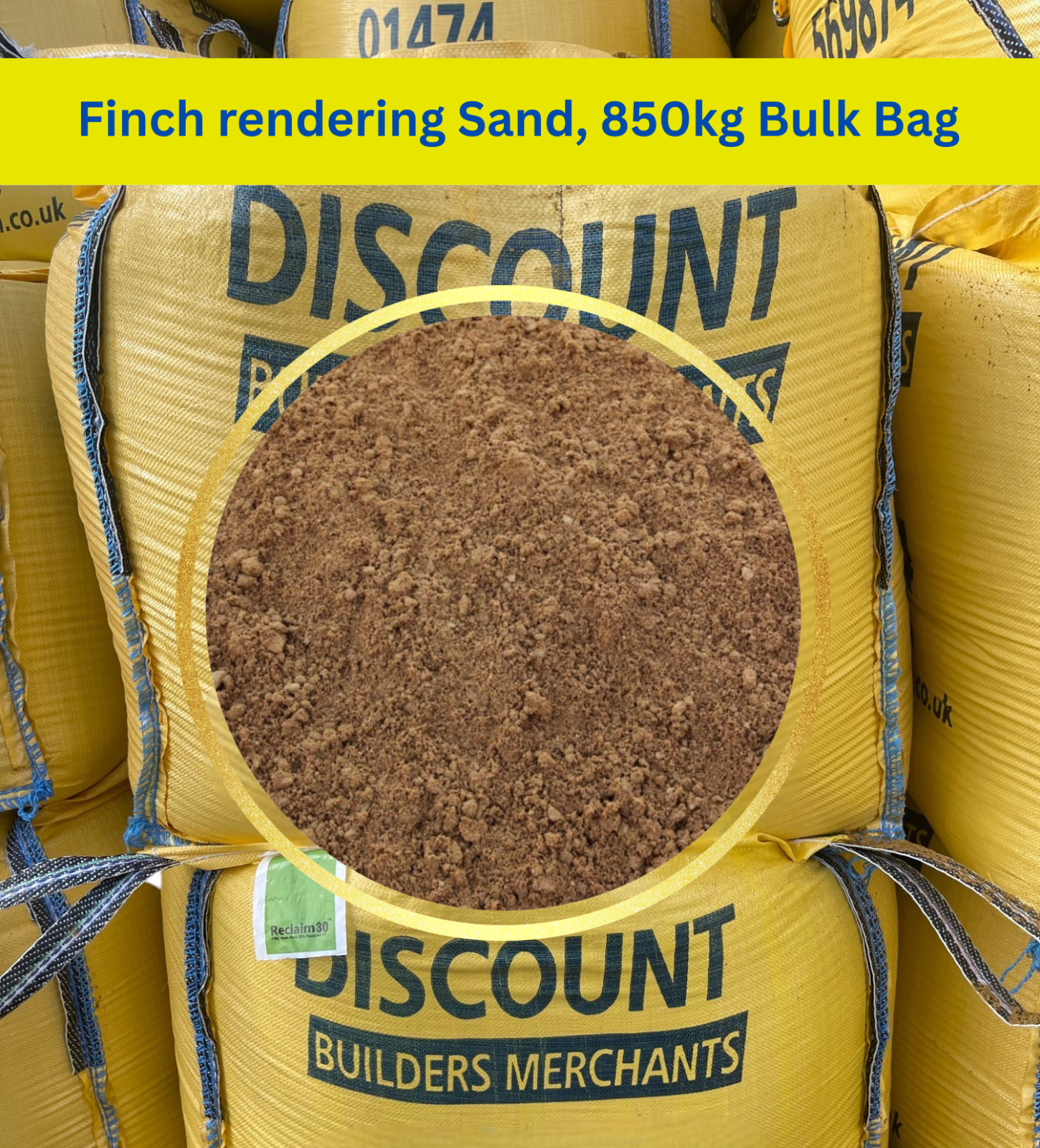 Discount Materials Finch Rendering Sand Leighton Buzzard 850Kg Bulk Bag - Free Delivery - Beige - Image 2