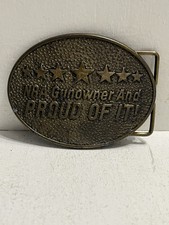- Belt Buckle NRA Gun Owner And Proud Of It Vintage 1980  s Brass