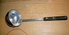 Vintage EKCO FORGE Soup/Gravy Ladle - Black Handle - USA