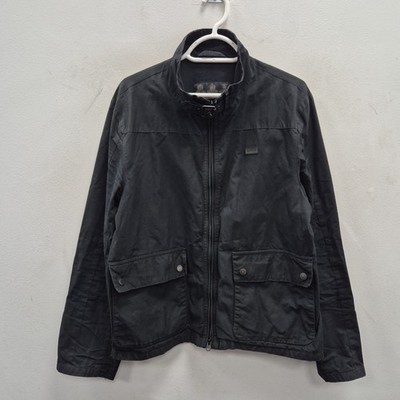 Barbour Brampton Wax Waterproof Black Biker Motorcycle Jacket Coat Size Medium