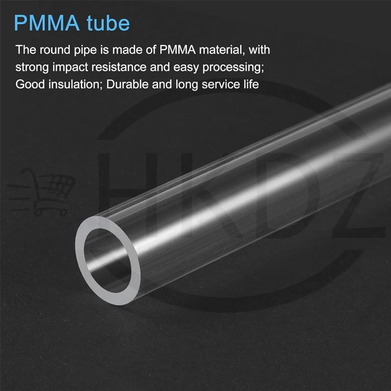 Clear Plastic Acrylics Round Tube 500mm Lengths Perspex Ø 5mm - 300mm Diameter - Image 4 of 4