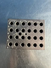 Metal Laboratory Tube Holder Block – 24-Well Grid (A–D / 1–6) – Solid Metal