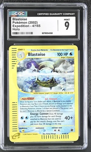 CGC 9 MINT Blastoise 2002 Expedition 4/165 Holo Pokemon Card