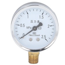 `(0~2.5Mpa)1/4 Npt Gauge Vacuum Gauge Clear Dial Shockproof Stainless Steel Case