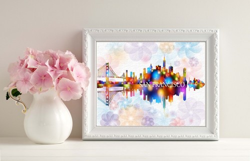 Uhomate San Francisco Skyline San Francisco Stadt Druck Kinderzimmer Wanddekor C009 - Bild 2 von 2