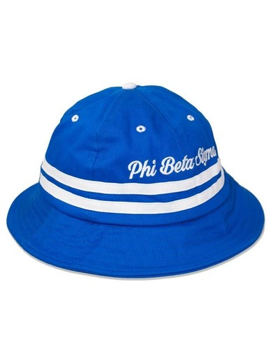 Sombrero de cubo Phi Beta Sigma azul real y blanco - Imagen 2 de 2