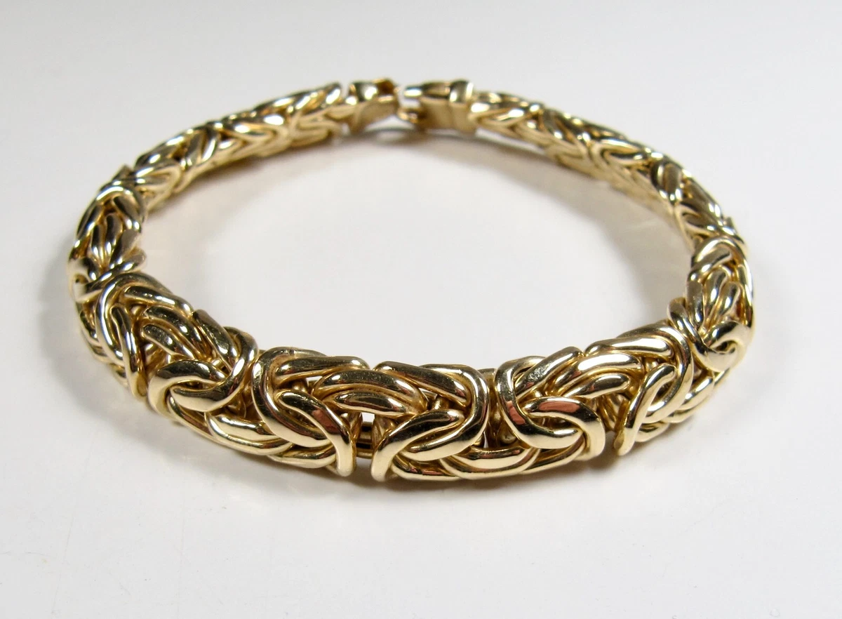Vintage 14K Yellow Gold Byzantine Bracelet 15.7g Italy