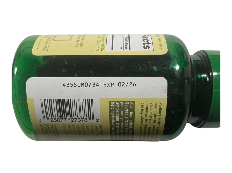 Puritans Pride Triple Fuerza Acai - 3000 mg - 120 cápsulas blandas - Exp 02/26 Foto 4 de 4