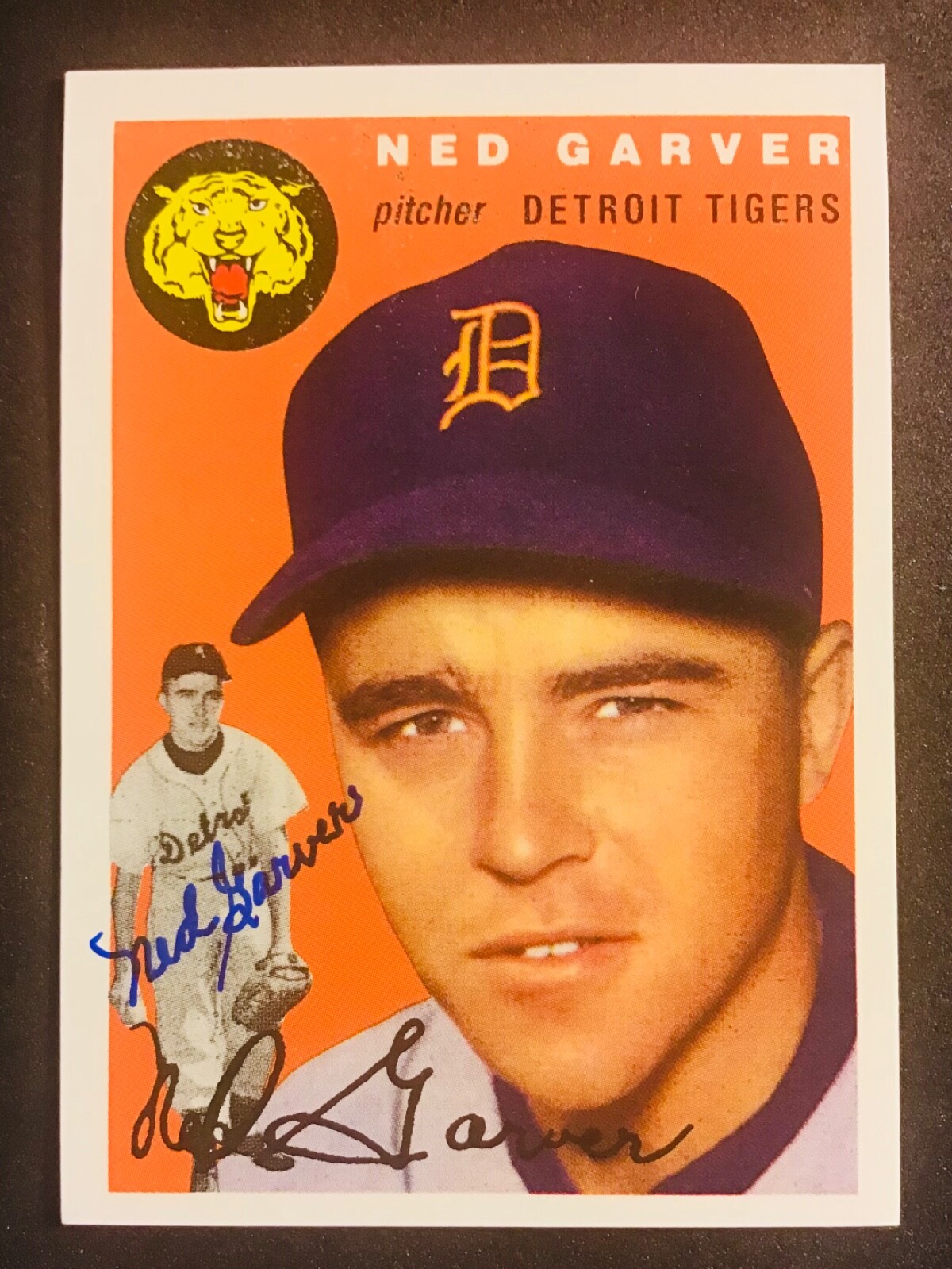 Detroit Tigers NED GARVER 1954 TOPPS Archives signed autographed auto BRYAN OH 