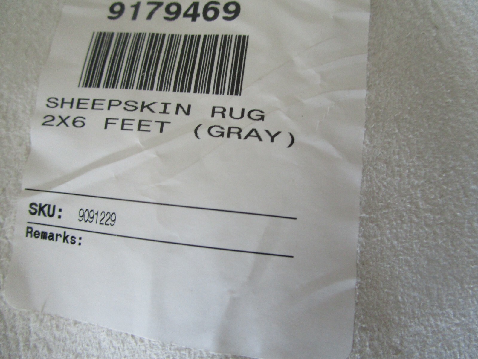  Pottery Barn  Sheepskin  gray grey  2 X 6  rug New with issue 