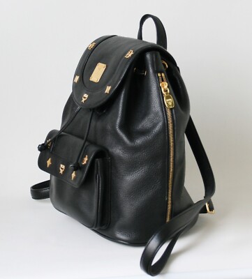 MCM Backpack Black Leather Large Authentic Vintage Handbag | eBay