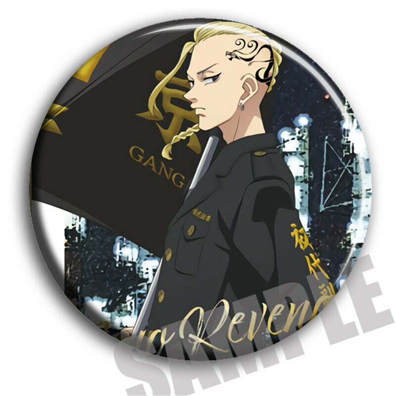 Anime Tokyo Revenger Baji Mikey Figure 1469 Badges Nonwoven Fabric Button  Brooch Pin Gifts Kids Toy