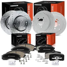 A-Premium 12x Front & Rear Drilled Brake Rotor & Brake Pad for Mitsubishi Lancer