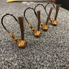 Lot Of 4  3/4 Oz Football Head Jigs 5/0 Mustad Needle Point