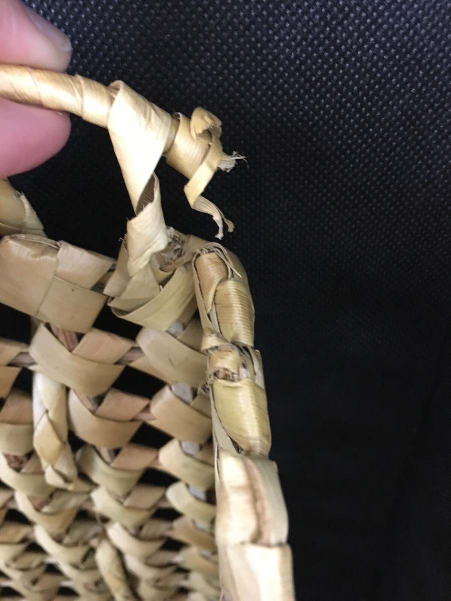 HAWAII 12” LAUHALA WEAVE HANDBAG PURSE Natural Fiber Aloha
