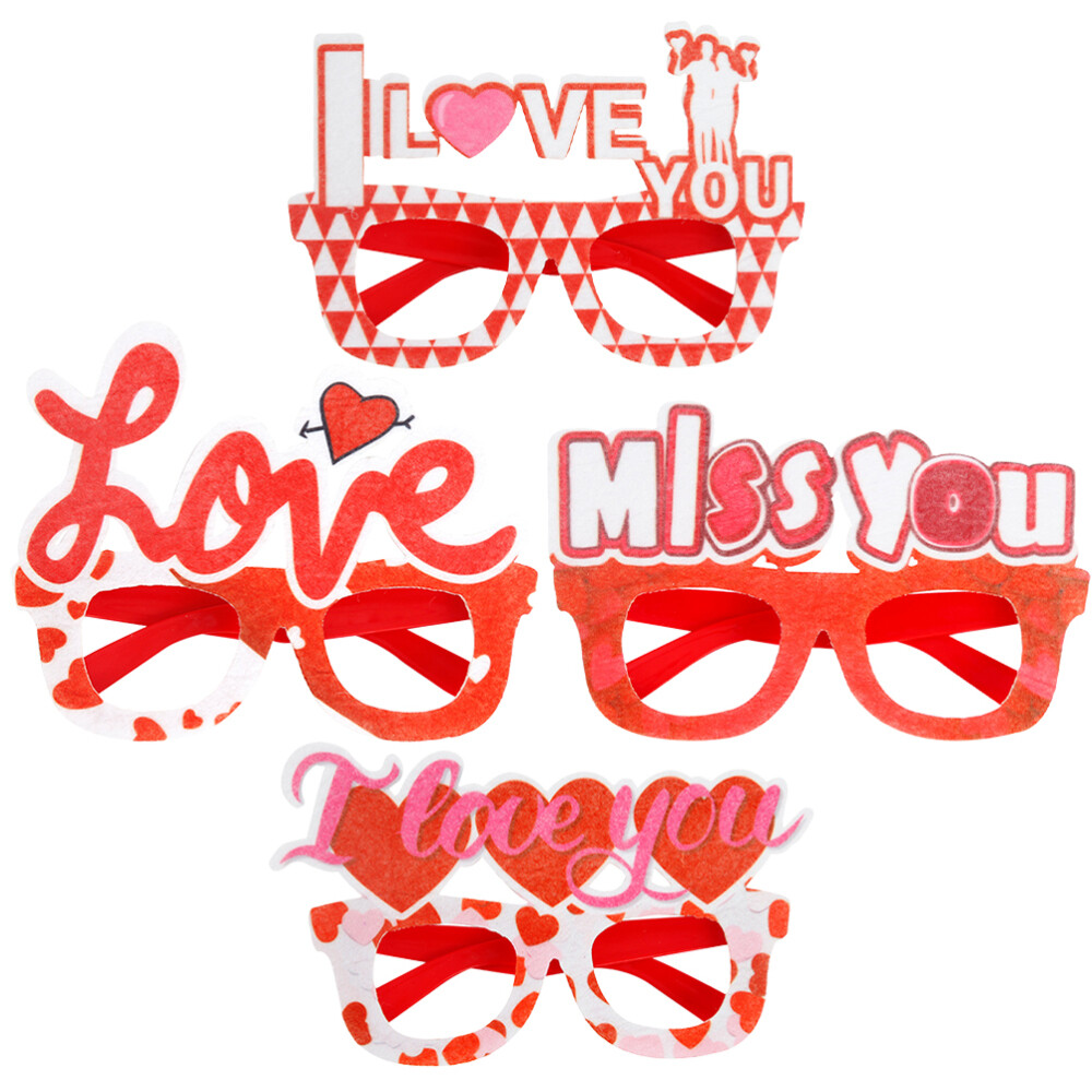 4 Pcs Glow Party Decorations Love Glasses Romantic Miss Bride