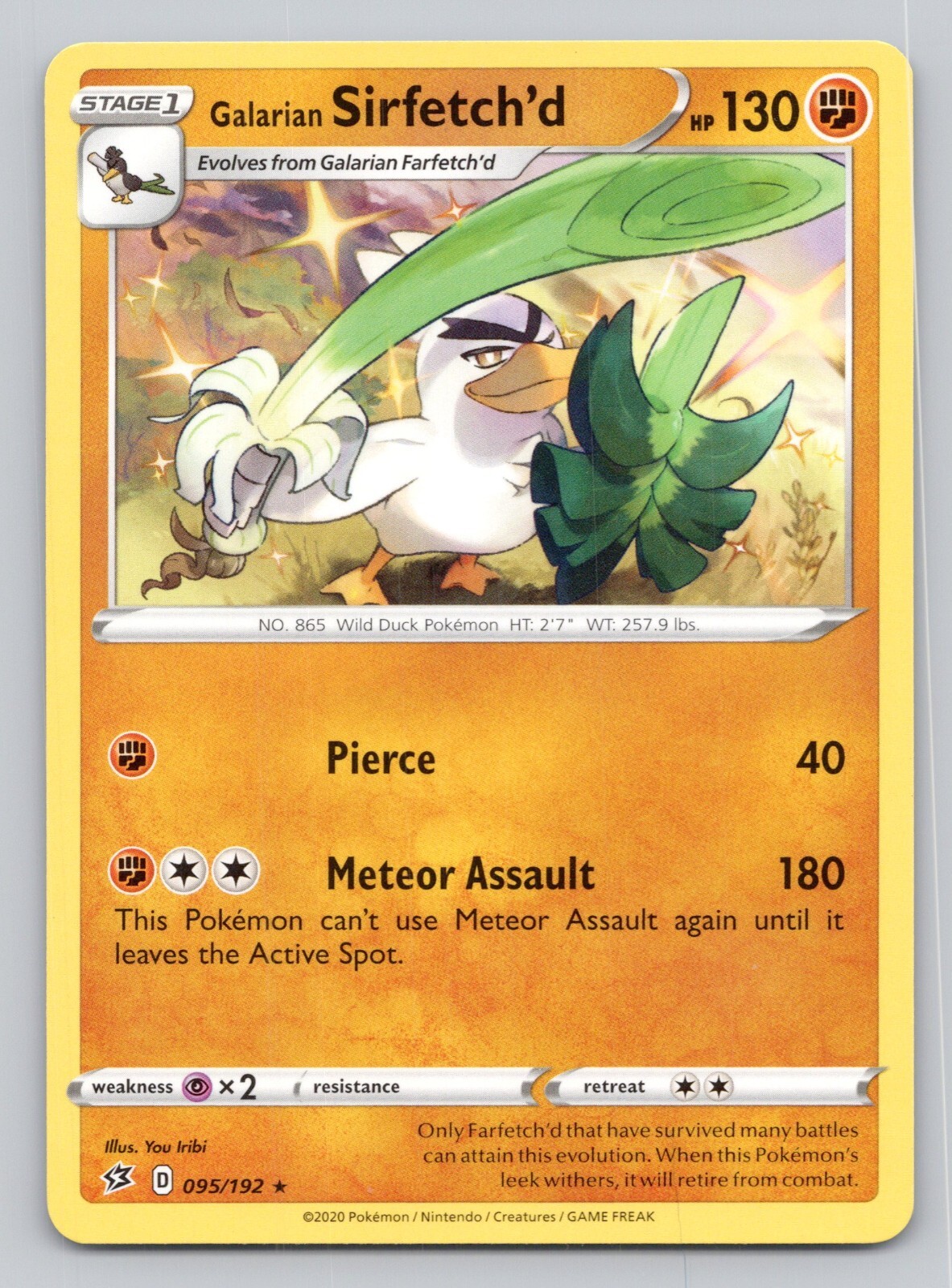 2020 Galarian Sirfetch'd Pokemon Card Rebel Clash Base Set #95