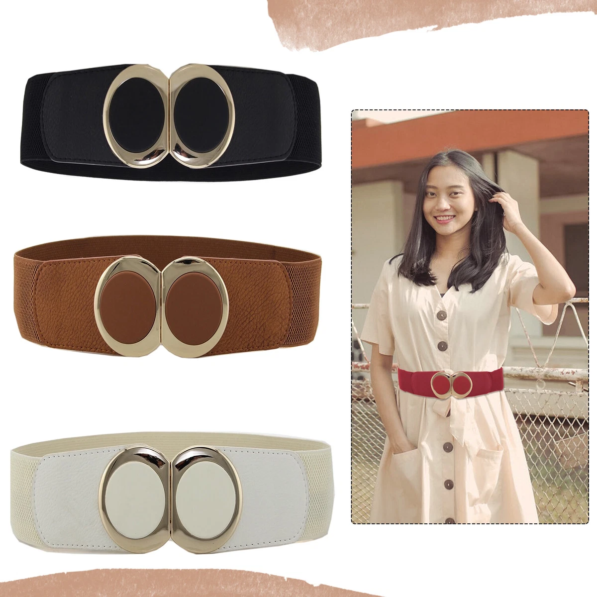 Fashion Women Ladies Waist Belt Body Wide Band Elastic Dress Accessories  Belts