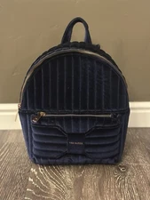 Ted Baker London Velvet Bow Mini Backpack NAVY DARK BLUE MSRP $239