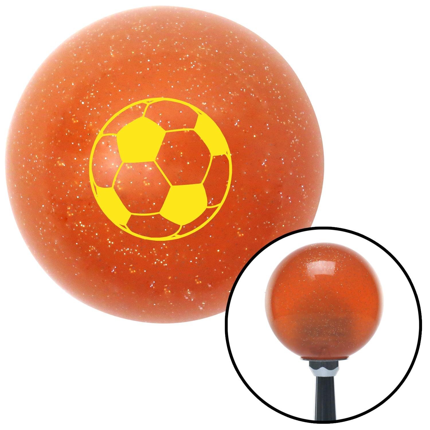 Yellow Soccer Ball Orange Metal Flake Shift Knob w/ M16x1.5 Insert Shifter Auto eBay