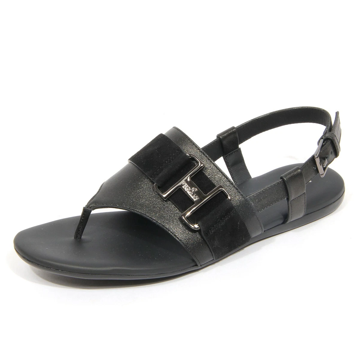 G3846 sandalo infradito donna HOGAN black leather suede sandal