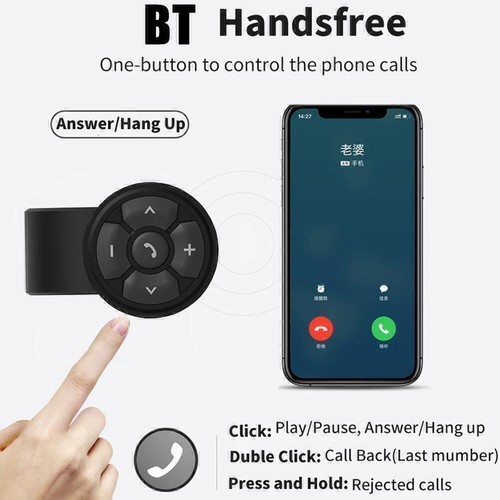 Bluetooth Audio Adapter Wireless Car Steering Wheel Media Remote Control - Afbeelding 12 van 18