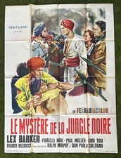 AFFICHE CINEMA Cinéma film Poster movie Le mystere de jungle noire Lex Barker