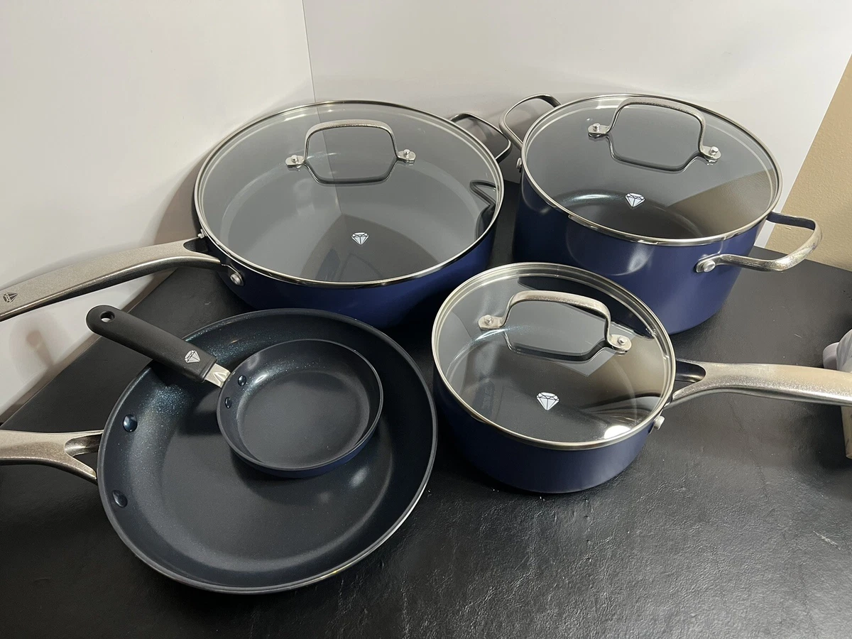 Blue Diamond 10-Piece Ceramic Non-Stick Cookware Set Blue CC001602-001 -  Best Buy