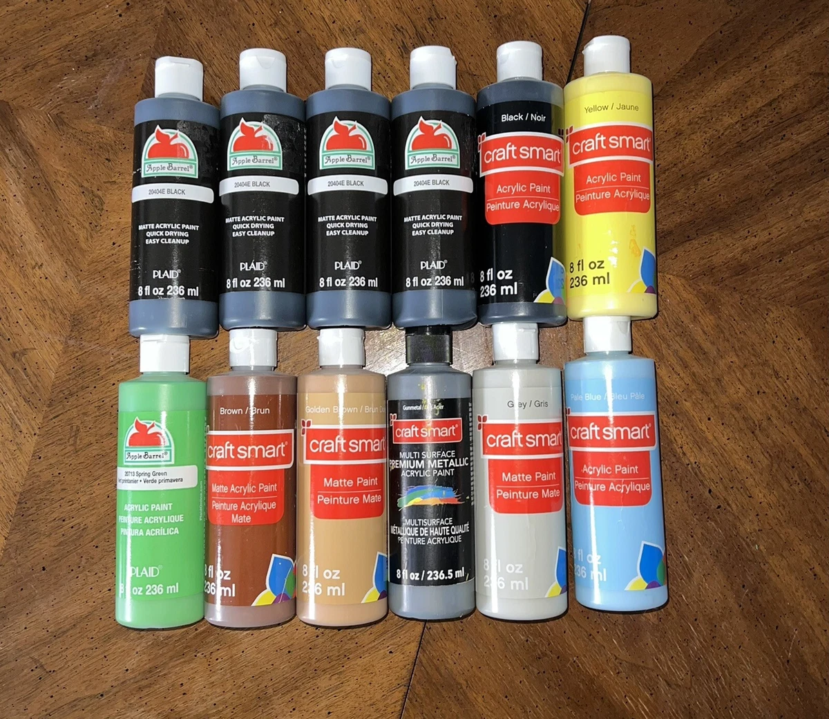 Apple Barrel and Craft Smart Acrylic Craft Paint lot (12) 8oz Bottles New  Crafts