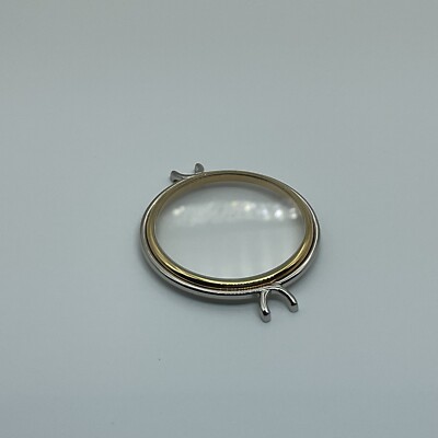 NOS GUCCI 4500L GOLD PLATED WATCH BEZEL CASE INSERT CRYSTAL GLASS INSTALLED