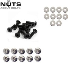 M4 M5 M6 M8 M10 BLACK SOCKET COUNTERSUNK HIGH TENSILE BOLT ZINC NYLOC NUT WASHER