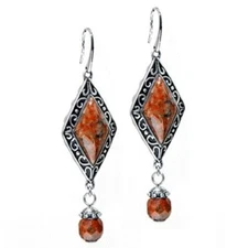 Lucky Spin Earrings with Red Marble Stainless Steel By Controse