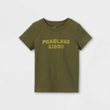 Cat Jack "Fearless Kiddo" Graphic T-Shirts Toddler Boys Size 5T Olive Green