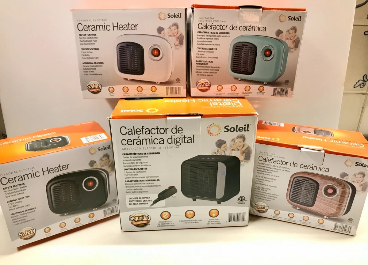 Soleil Personal Indoor Electric Ceramic Heaters, Mini u0026amp; Small Sizes, New  NIB | eBay